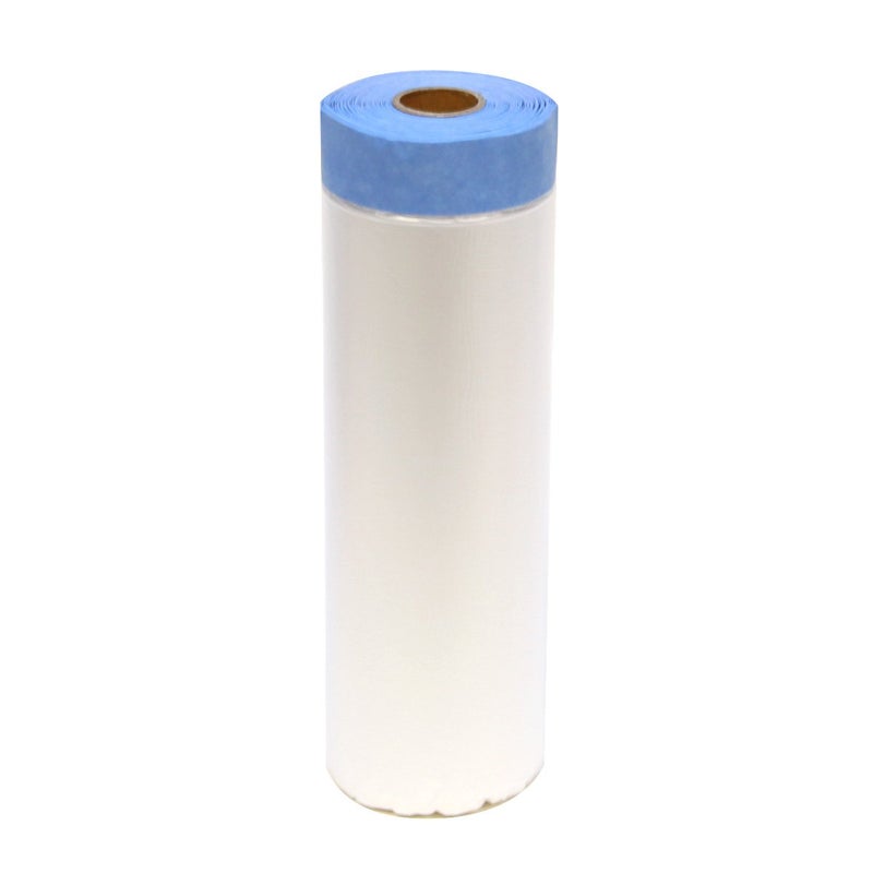 Trimaco 396490 Easy Mask Tape & Drape Pre-Tape Masking Film with 14 day Blue PerfectEdge Tape, 2.4m x 22m - Image 1